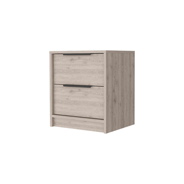 English Elm Washington Two Drawer Nightstand with Open Shelf Modern Two Tone Bedroom Storage B128P148838