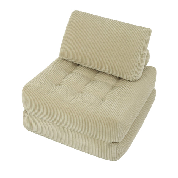 English Elm 70.8"corduroy Fabric Oversized Bean Bag Couch Plush Ergonomic Lounger for Dorm or Bedroom Camel W3975P440930