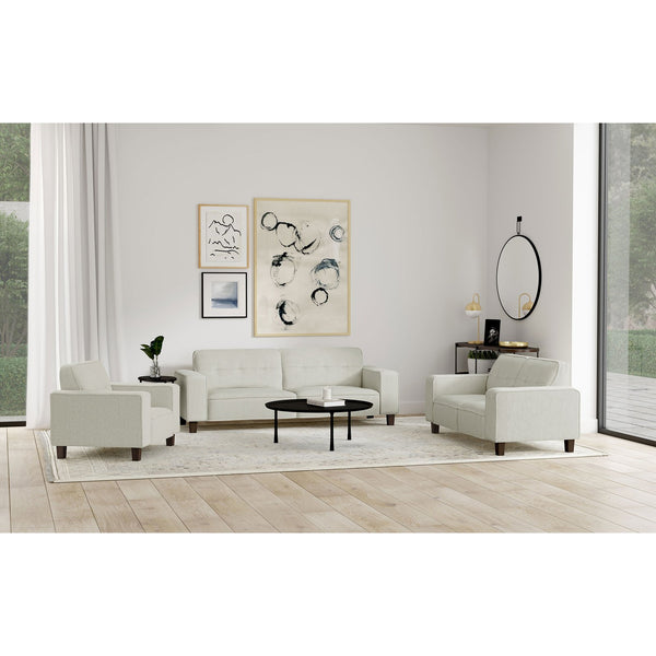English Elm Xana Corduroy Tufted Loveseat with Tapered Wood Legs for Modern Living Rooms B062S01480