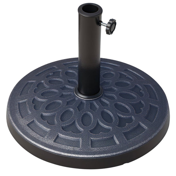 English Elm Heavy Duty Polyresin Umbrella Stand Outdoor Bronze Embossed Patio Decor Base T3971P383669