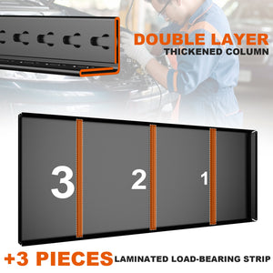 English Elm 59" Wide Black Metal Shelving Unit with Removable Dividers for Garage or Office T3625P455779