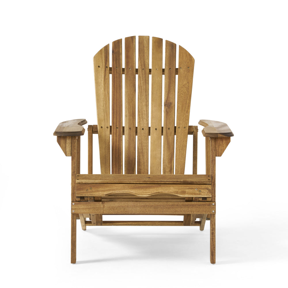 English Elm Malibu Acacia Wood Reclining Adirondack Chair with Built-in Footrest for Outdoor Lounging 57345.00NTLS