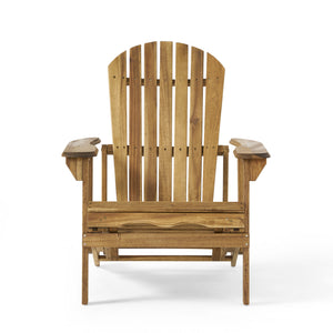 English Elm Malibu Acacia Wood Reclining Adirondack Chair with Built-in Footrest for Outdoor Lounging 57345.00NTLS