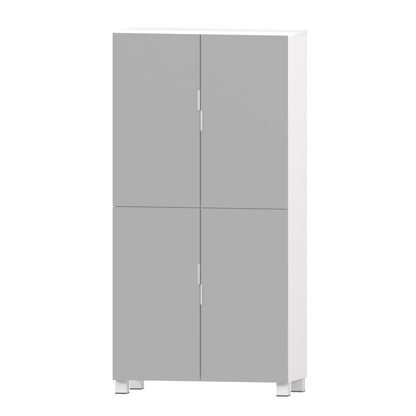 English Elm 8 Tier Shoe Cabinet with Mirrored Door, 32-Pair Organizer, Space-Saving MDF Storage for Entryway W3128P281588