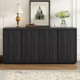 English Elm U-Style Distinctive Features Of A Four-Door Cabinet Sideboard With Ash Veneer Suitable For Hallway, Entryway, Living Room