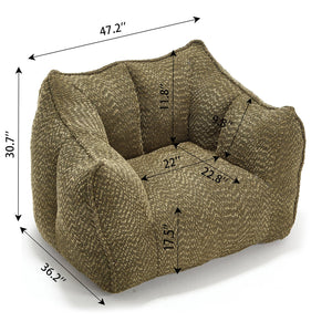 English Elm Sofa plush beanbag chair with superfiber cover and resilient foam filling for ultimate home comfort and relaxation Olive Green W1996P252266