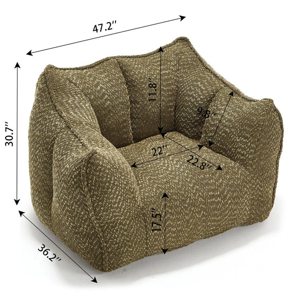English Elm Sofa plush beanbag chair with superfiber cover and resilient foam filling for ultimate home comfort and relaxation Olive Green W1996P252266