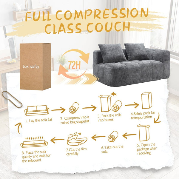 English Elm United Chenille Loveseat Sofa - Cozy Minimalist Modular Sleeper For Small Spaces & Modern Living W1568P255144-GIGA