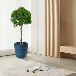 English Elm 3 Pieces Ceramic Flowerpot Set – Handcrafted Antique Blue Planters For Garden, Patio & Home Décor W3273P321474