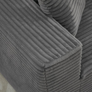 English Elm Modular Corduroy Sectional Sofa Left Long Seat Gray SF502AGY — No Assembly, Plush & Versatile W1143P313191