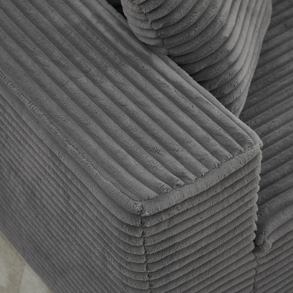 English Elm Modular Corduroy Sectional Sofa Left Long Seat Gray SF502AGY — No Assembly, Plush & Versatile W1143P313191