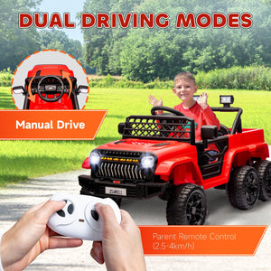 English Elm Qaba 12v Four Motor Kids Electric Ride on Truck with Trailer and Parent Remote Red W2225P249884