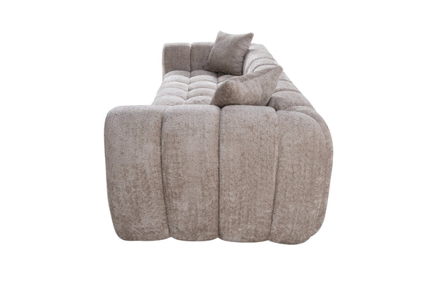 English Elm Marshmallow Cloud Sofa Oversized Boucle Four Seat Channel Tufted Living Room Couch Camel W5515P495927