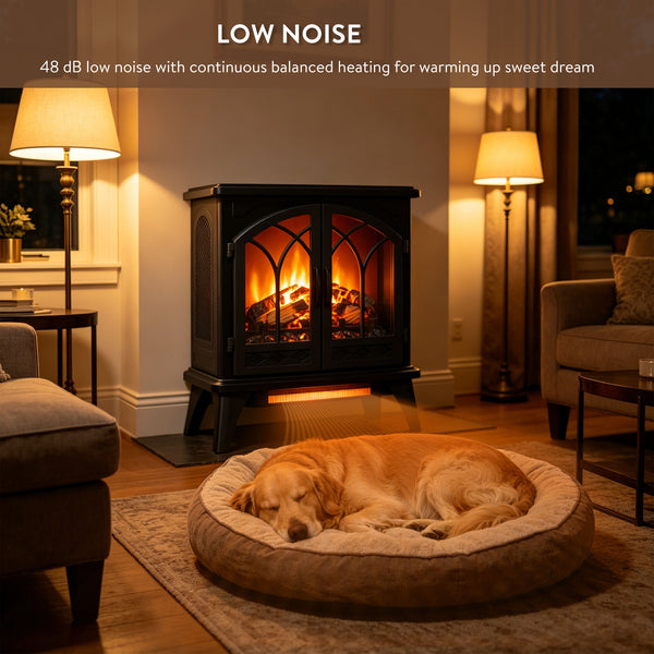 English Elm 24 Inch Infrared Quartz Stove Heater with 3d Flame Effect and Remote Control W1769112701