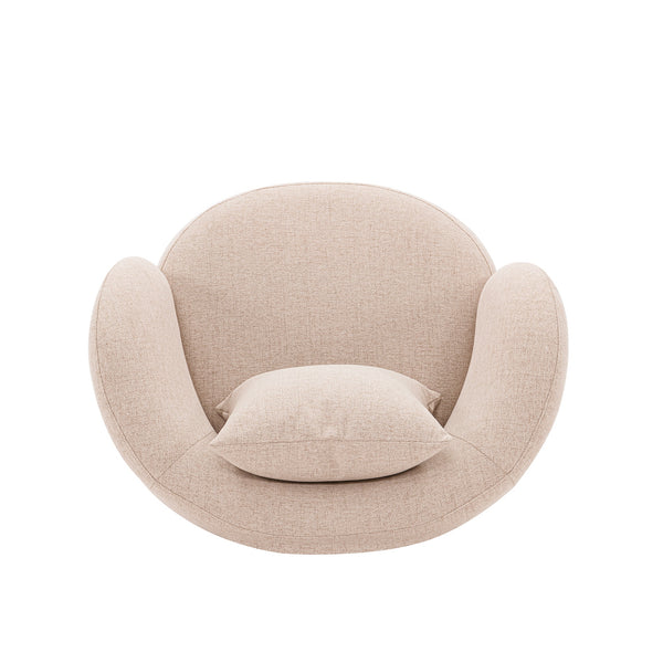 English Elm Siri Upholstered Lounge Chair Wheat — Pine Frame, Linen Weave, High-Density Foam, Accent Pillow, 440lb Capacity B365P398030
