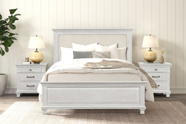English Elm Transitional 3 Drawer Nightstand Dentil Molding Dovetail Elm Veneer Weathered Gray B2741P435891