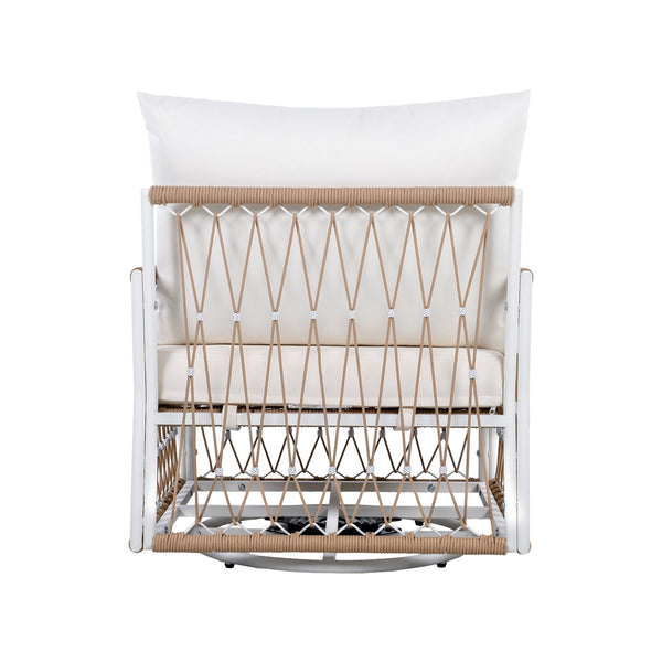 English Elm Christopher Knight Home® - [Set Of 2] 360° Swivel Bohemian Lounge Chairs - Handwoven Rope, Waterproof Cushions, Stylish Patio Comfort N767P306733B
