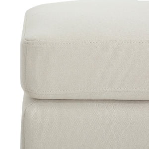 English Elm Upholstered Compact Ottoman with Birch Legs Padded Footrest for Living Room Decor Beige N757P377351I
