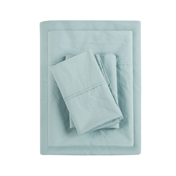 JLA Home Madison Park - 200 Relaxed Cotton Percale Sheet Set — 100% breathable, lightly brushed 200TC for cool, hypoallergenic hotel-quality comfort MP20-5415
