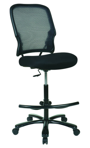OSP Home Furnishings Big Man's Ergonomic Drafting Chair with Breathable Mesh Back and Adjustable Footrest Support 15-37A720D