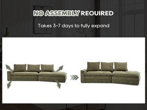 English Elm Modern Minimalist Modular Sectional Sofa - Stylish Cloud Couch With Right-Facing Chaise For Cozy Living W2959S00013