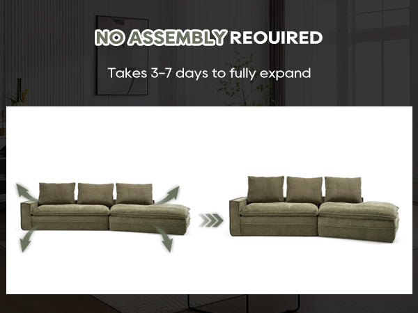 English Elm Modern Minimalist Modular Sectional Sofa - Stylish Cloud Couch With Right-Facing Chaise For Cozy Living W2959S00013