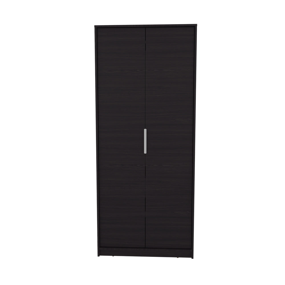 English Elm Trappe Eco Armoire Black — Sleek Engineered Wood Storage with Adjustable Shelves, Reinforced Frame B092P315568