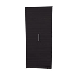 English Elm Trappe Eco Armoire Black — Sleek Engineered Wood Storage with Adjustable Shelves, Reinforced Frame B092P315568