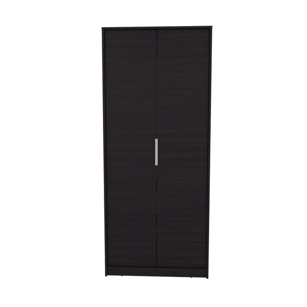 English Elm Trappe Eco Armoire Black — Sleek Engineered Wood Storage with Adjustable Shelves, Reinforced Frame B092P315568