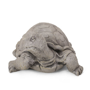 English Elm Christopher Knight Home® - TURTLE Handcrafted Outdoor Garden Statue in Dark Gray Cast Stone, Weather-Resistant Vintage Accent (12.5" W) 70872.00DGRY