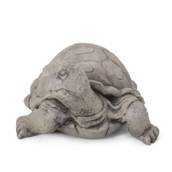 English Elm Christopher Knight Home® - TURTLE Handcrafted Outdoor Garden Statue in Dark Gray Cast Stone, Weather-Resistant Vintage Accent (12.5" W) 70872.00DGRY