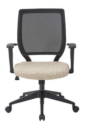 OSP Home Furnishings Screen Back Mesh Task Chair with Lumbar Support and T Arms for Home Office Use Luna EM51022N-K100