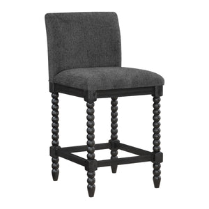 OSP Home Furnishings ELIZA 26" Spindle Counter Stool  Charcoal / Black