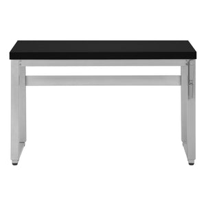 English Elm Computer Desk - Modern Adjustable Standing Desk For Home Office, Sleek Black Laminate & Grey Metal B2710P219899