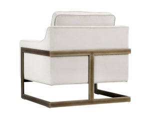 Sunpan Kalmin Lounge Chair - Stylish Deep Seating with Cushioned Back and Rustic Bronze Frame for Comfort Piccolo Prosecco