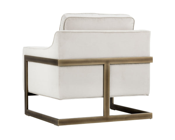 Sunpan Kalmin Lounge Chair - Stylish Deep Seating with Cushioned Back and Rustic Bronze Frame for Comfort Piccolo Prosecco