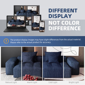 English Elm Modern Oversized Modular Sectional Sofa With 2 Chaise Lounges, Sparkling Chenille, No Assembly, Blue W1885S00067