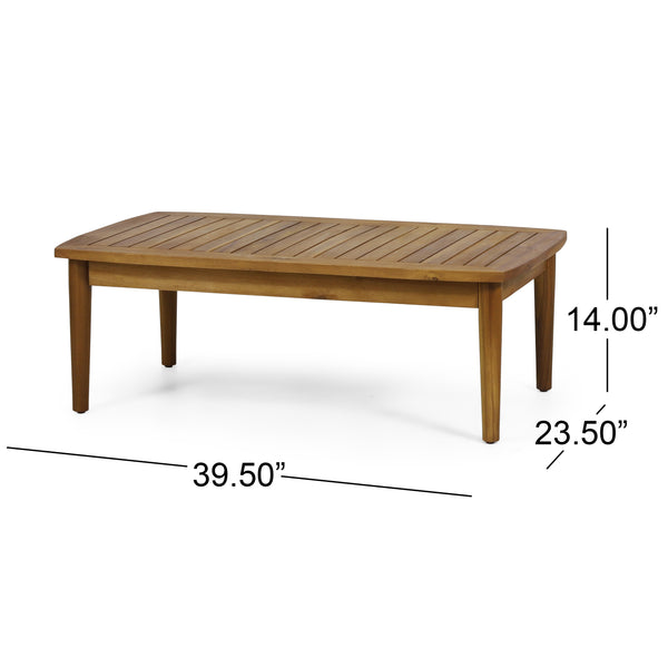 English Elm Christopher Knight Home® - Patio Loveseat And Coffee Table Set - Elegant Acacia Wood Frame, Cushions For Comfort & Style Outdoors 68628.00DT