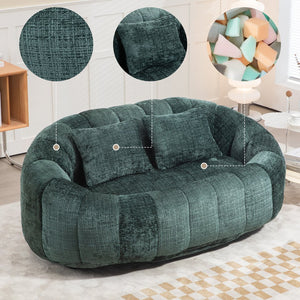 English Elm Bean Bean Bag Sofa High-Density Memory Foam Two-Seater Lounger High Back Chenille Cozy Support Emerald W395P181435