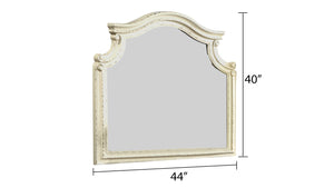 English Elm Noble Traditional Shape Wood Mirror in Antique Beige — Solid & Manufactured Wood, Classic Bedroom Elegance B009P168859
