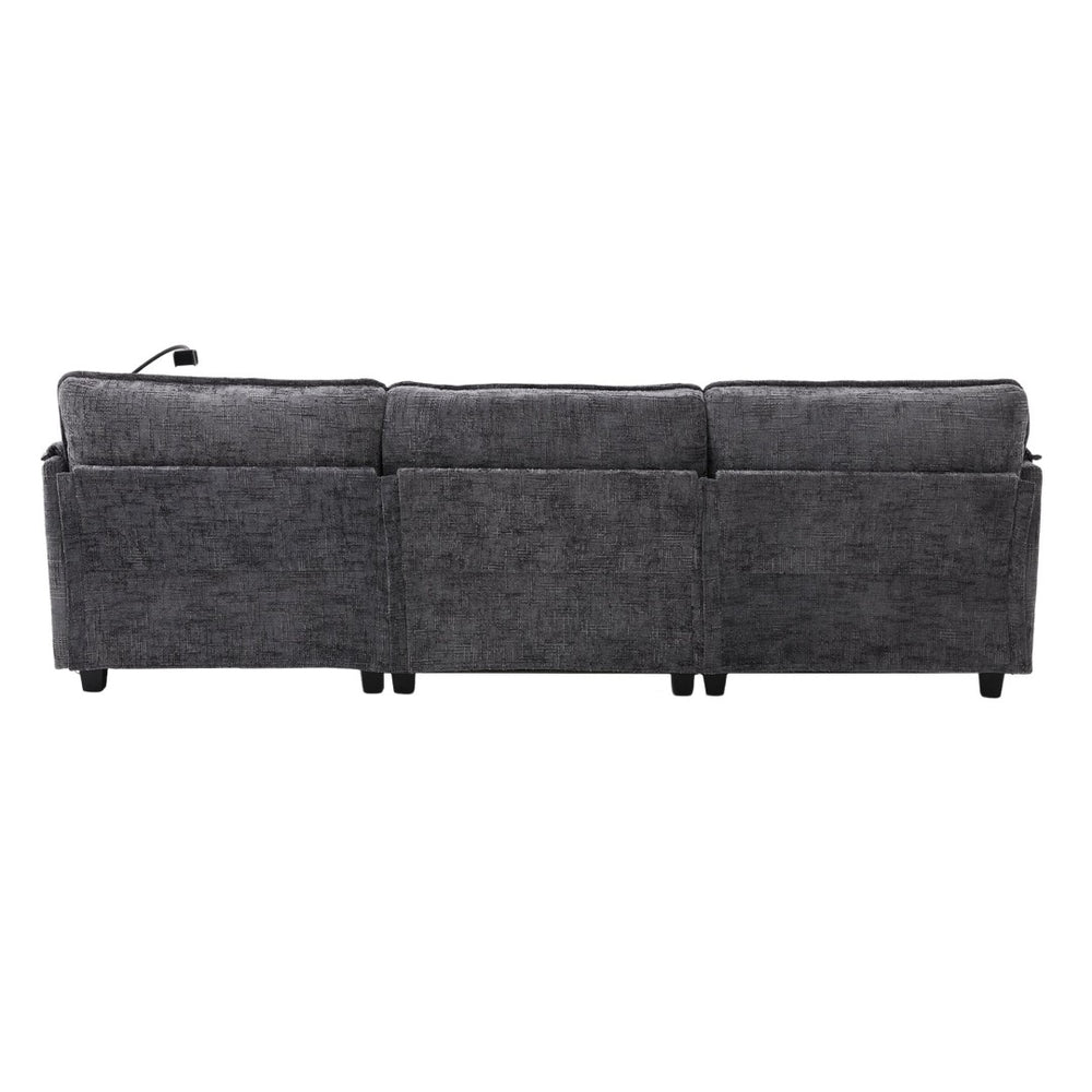English Elm United Oversized 112" Modular Sectional Sofa - Cloud Couch With Storage Ottoman & Usb Charging Ports W1568S00189-GIGA