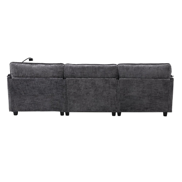 English Elm United Oversized 112" Modular Sectional Sofa - Cloud Couch With Storage Ottoman & Usb Charging Ports W1568S00189-GIGA