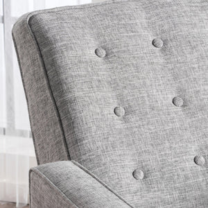 English Elm Christopher Knight Home® - Fabric Recliner Chair Mid-Century Modern Pushback Single Sofa with Tufted Cushion, Birch Legs, Cozy Comfort LIGHT GREY 60741.00LGT