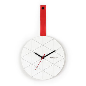 English Elm Minuet Wall Clock Sleek Minimalist Design with Large Numerals and Quiet Quartz Movement for Home decor Red B029P210061