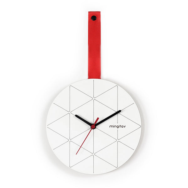 English Elm Minuet Wall Clock Sleek Minimalist Design with Large Numerals and Quiet Quartz Movement for Home decor Red B029P210061