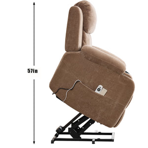 English Elm Infinite Power Lift Recliner with Massage Heat Usb Port and Cup Holders for Seniors W5029P388739