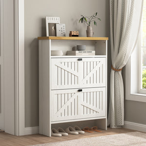 English Elm Multi-Functional Four-Layer Mdf Shoe Cabinet - Modern Minimalist Storage For Entryway Organization W3226P279088