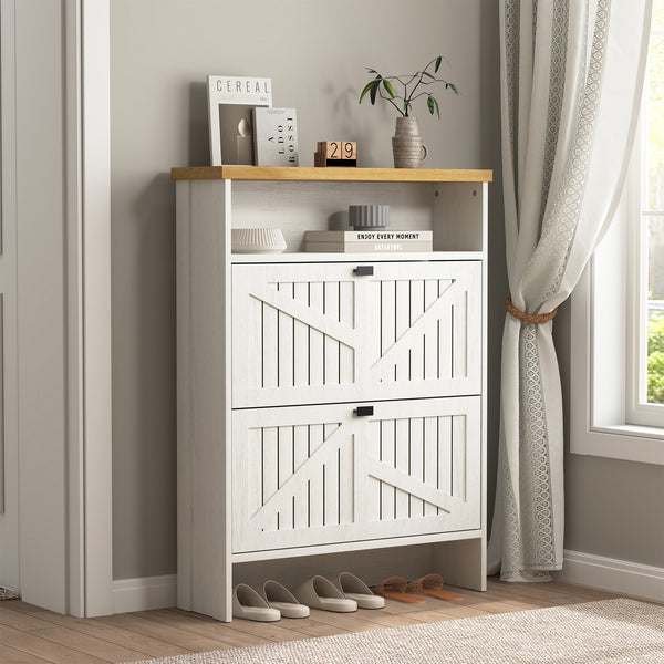 English Elm Multi-Functional Four-Layer Mdf Shoe Cabinet - Modern Minimalist Storage For Entryway Organization W3226P279088