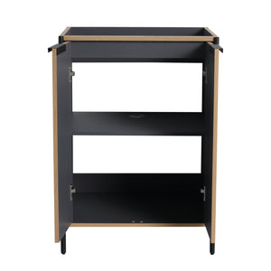 English Elm 24" Freestanding Bathroom Vanity Modern 24in Plywood Cabinet with Soft-Close Hinges, Adjustable Shelf, Scratch & Water-Resistant Finish, KD Packing Excludes Sink W999P251003