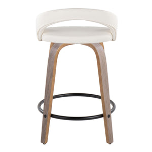 English Elm Counter Stools Set of 2 Swivel Faux Leather Bentwood Kitchen Island Seating B202S01748